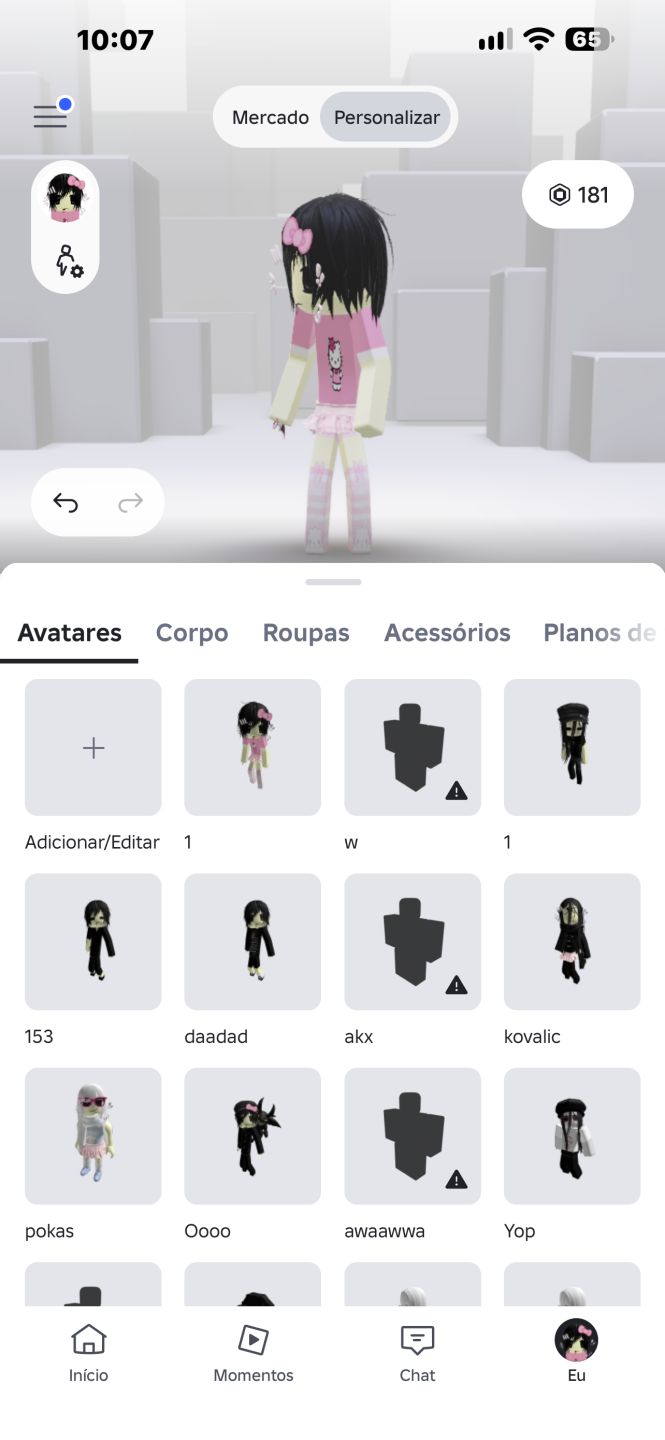 Conta Roblox com 180 robux e várias skins, a preço de banana