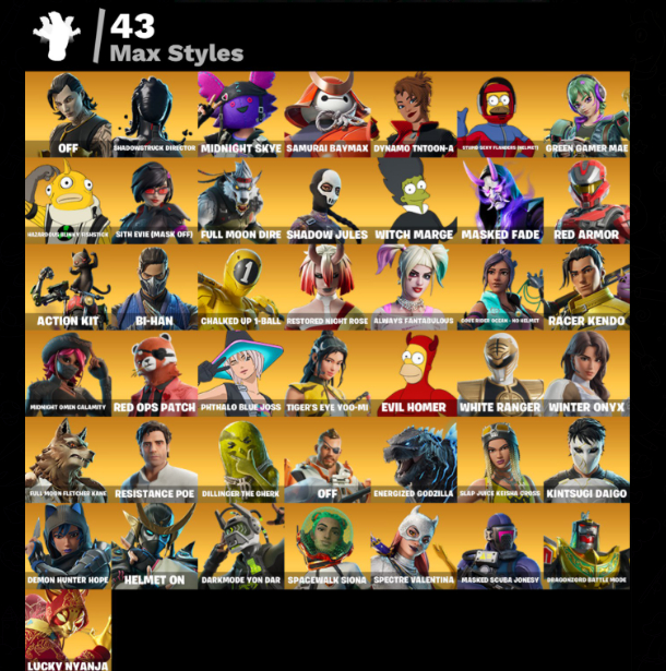 CONTA FORTNITE CRIADOR DA CONTA MUITAS SKINS + 1,5K VBUCKS