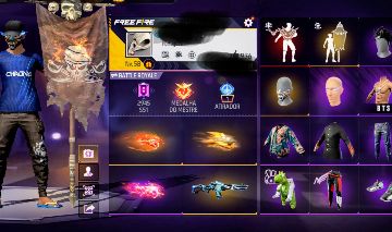 Conta Free Fire Com Bandeirão e Skins De Punhos