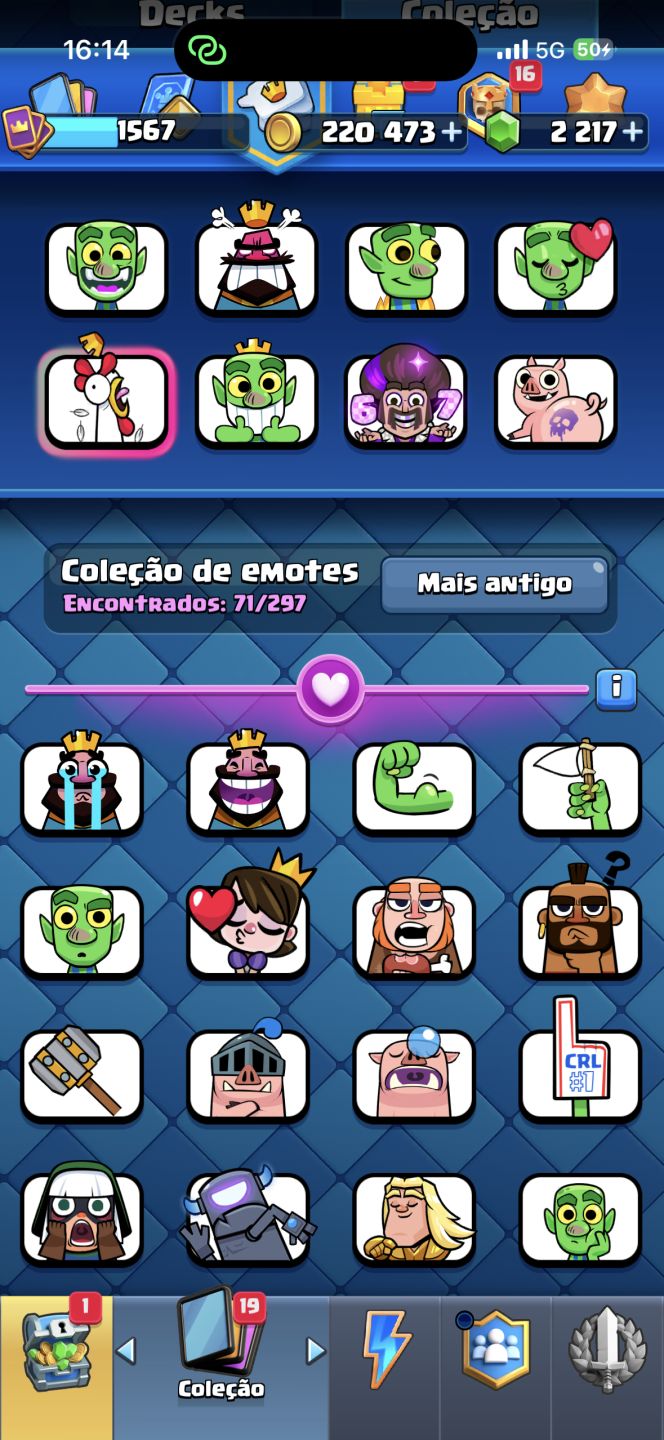 Conta Clash Royale Conta antiga mais 10 anos, varias skins e cartas