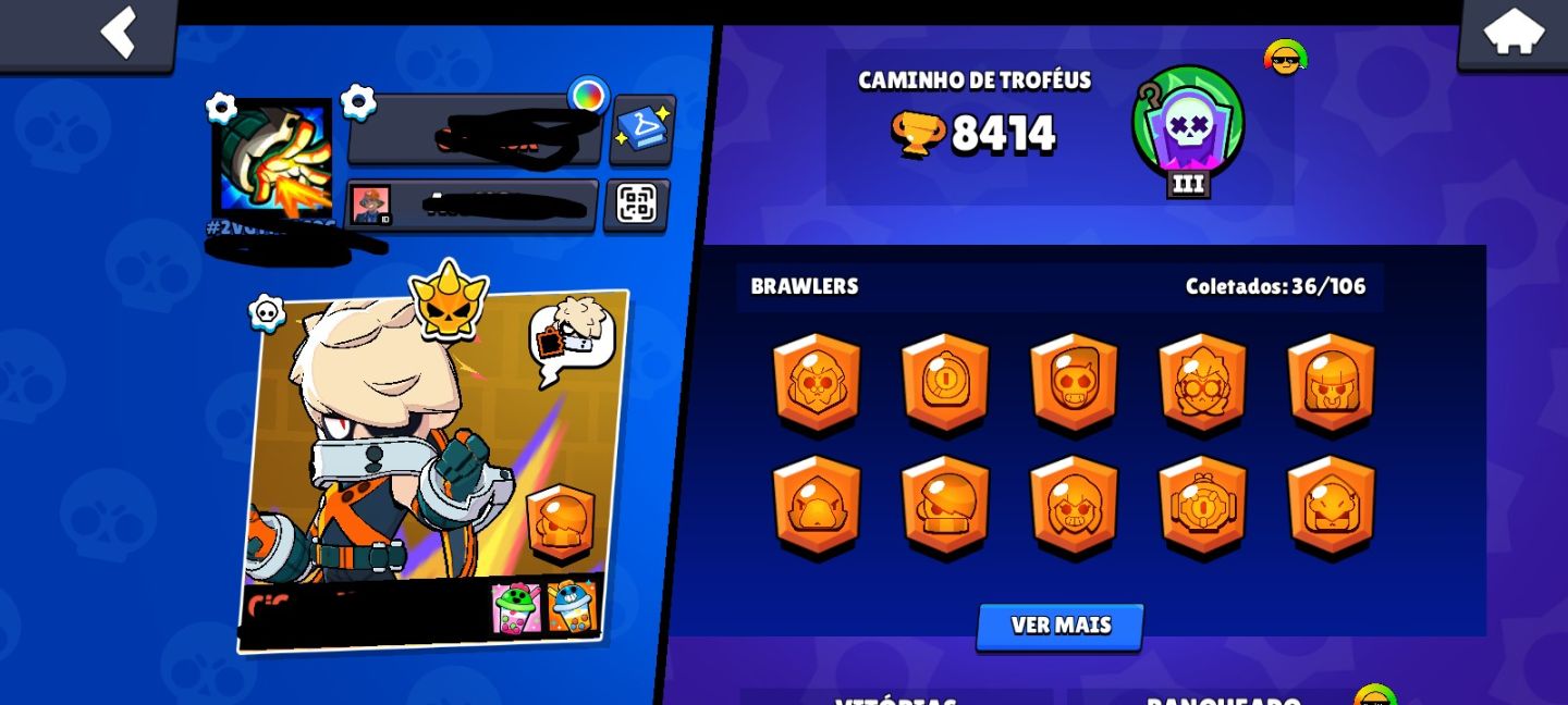 Conta Brawl Stars 10k Troféu + Clash Royale Arena 21!