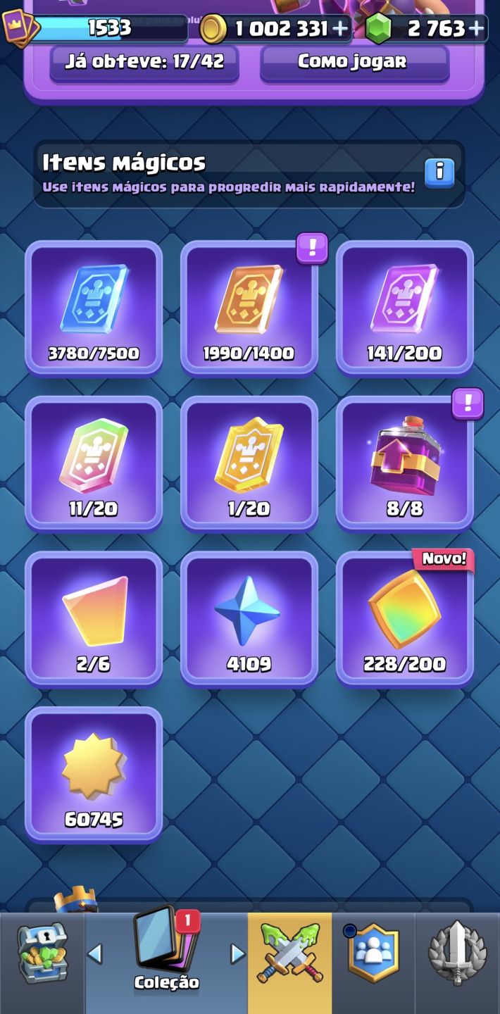 Conta Clash Royale 11.000 Troféus | 17 Evoluções | Nível 15 | veja a descrição