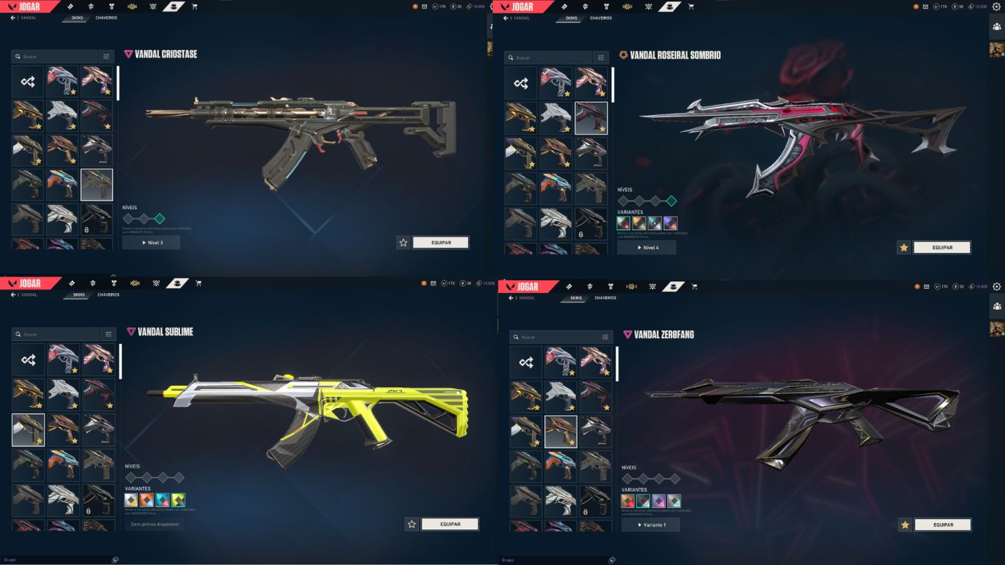 CONTA COM 5 SKINS DE FACA E VARIAS SKINS TRYHARD / PREÇO NEGOCIAVEL