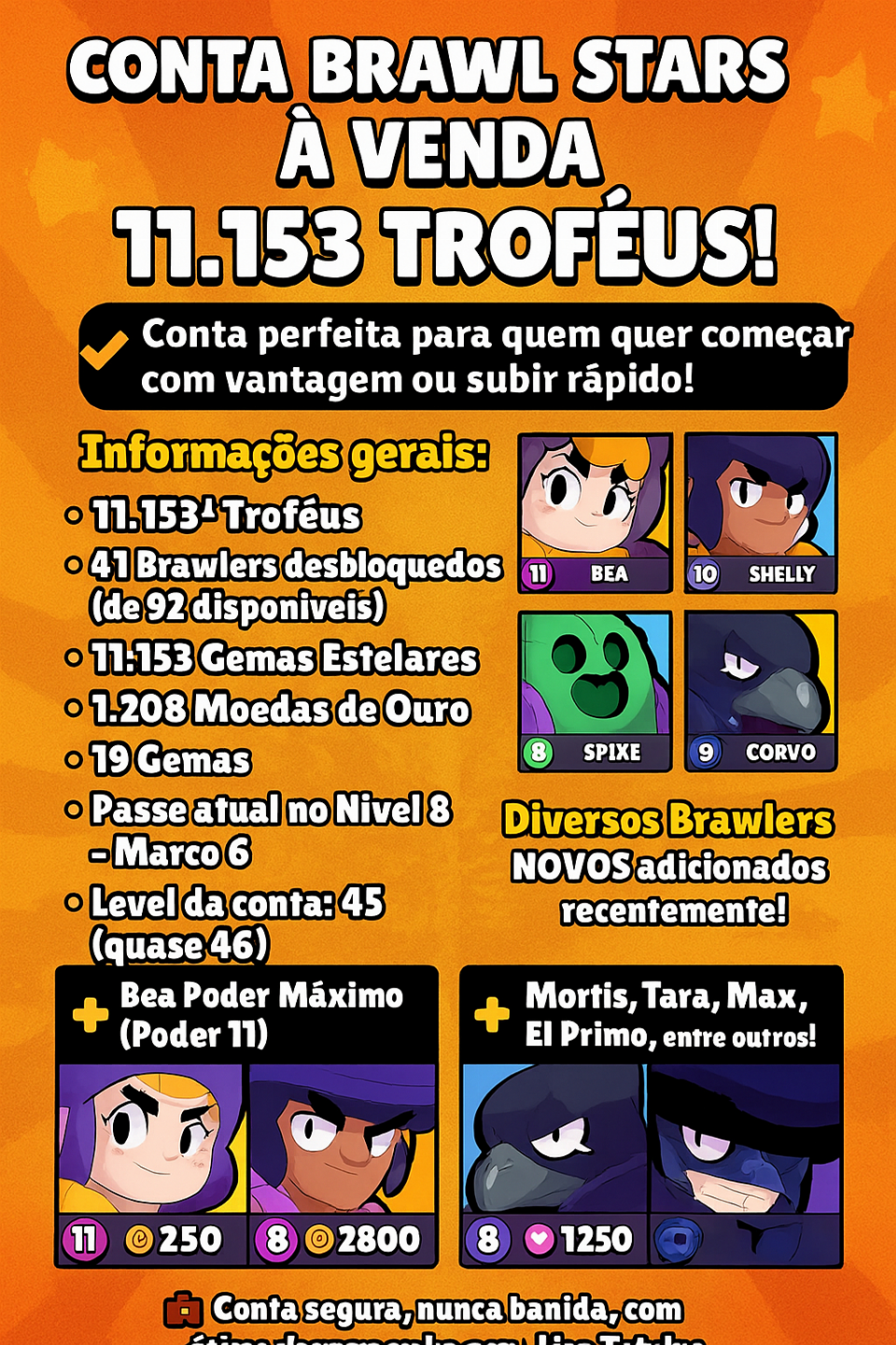 BRAWL STARS - AS MELHORES CONTAS DA GGMAX!! (SEM RISCO DE RECUPERAÇÃO)