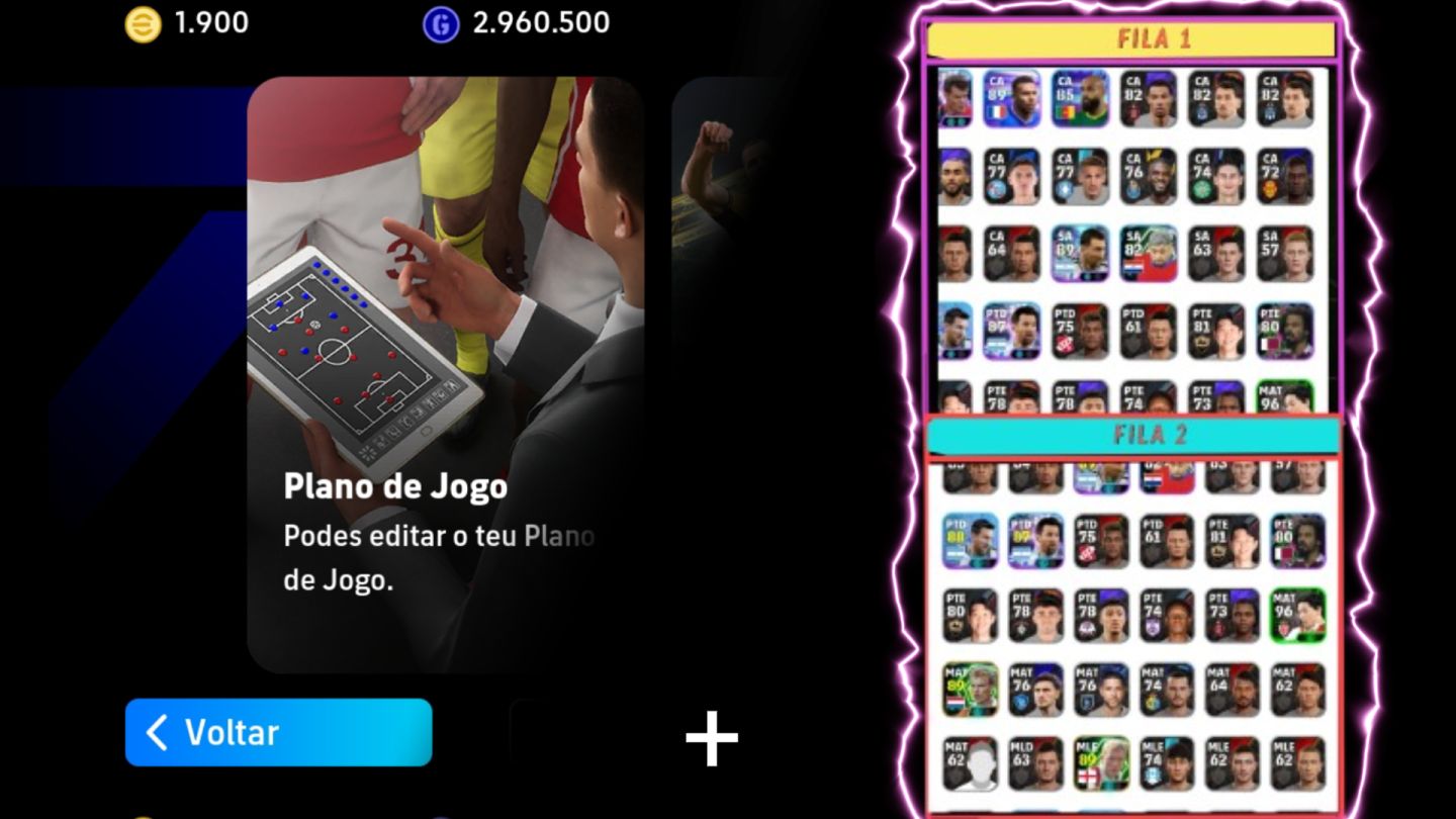 Conta EFOOTBALL COMEÇE bem