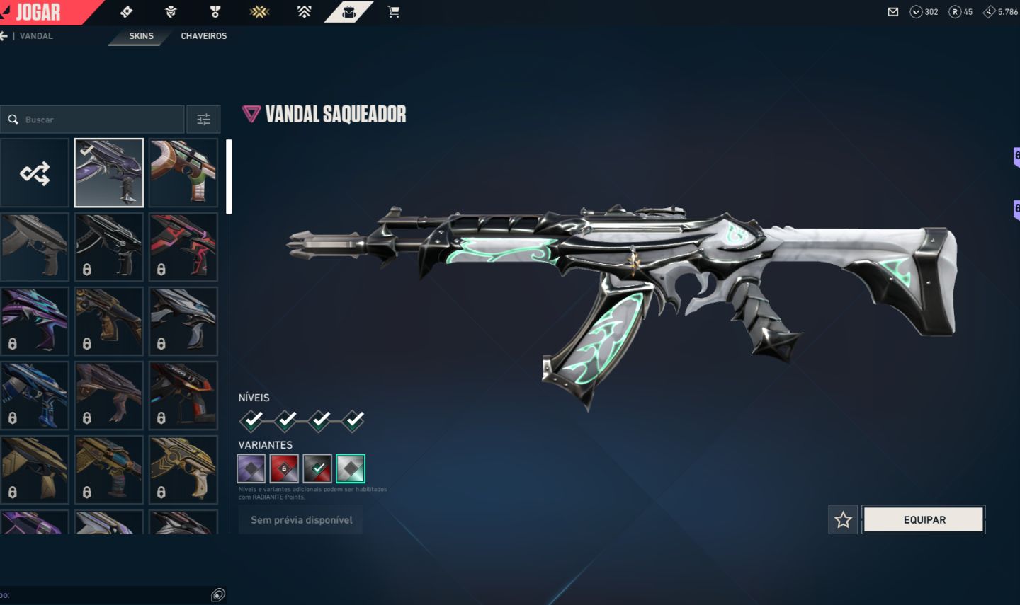 Conta c/ Vandal Saqueadora / Phantom Brinquedo / OP Araxys / Faca / Rank Gold