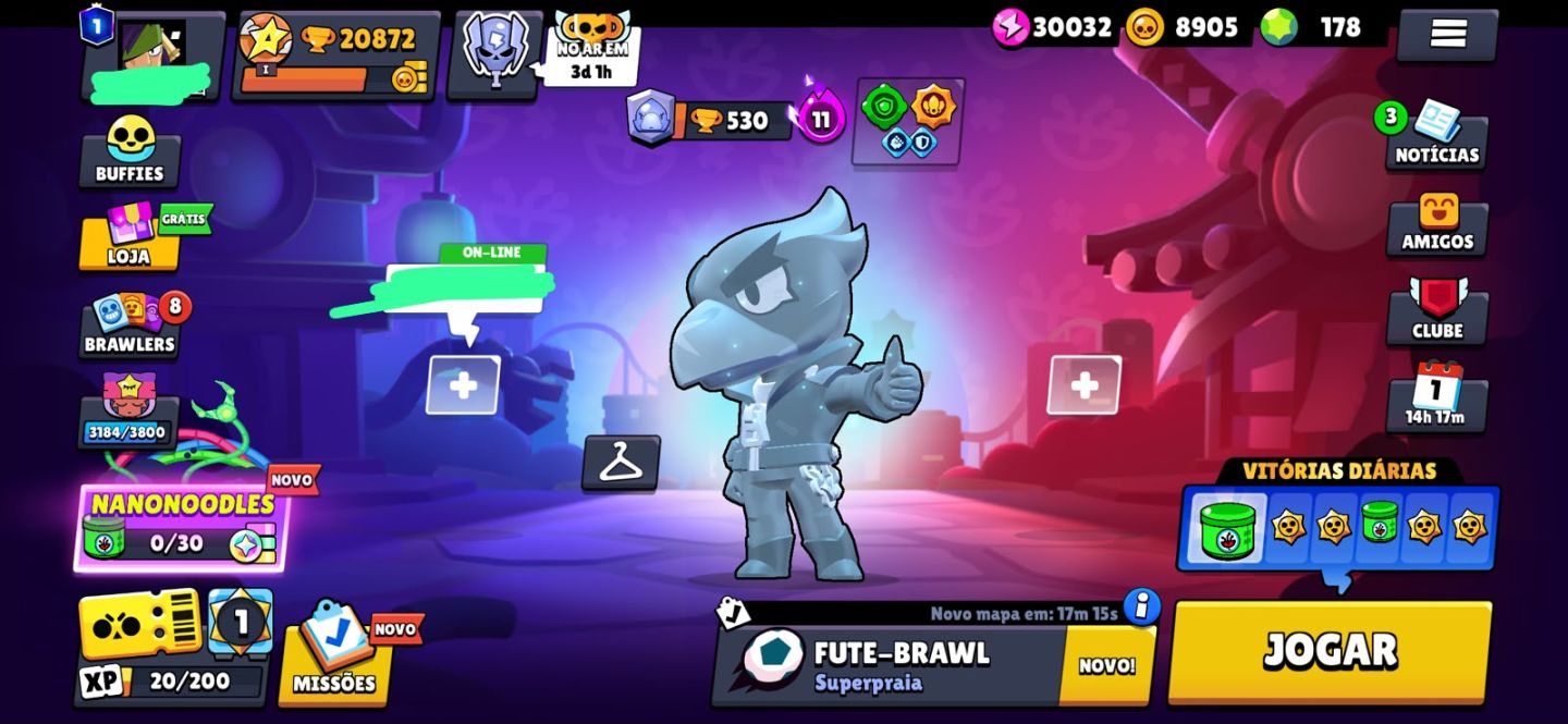 Conta de Brawl Stars + Clash royale com 5+ anos