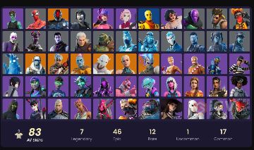 CONTA FORTNITE COM 83 SKINS E MUITOS ITEMS | BARATA PARA SAIR RAPIDOOO!!!!!