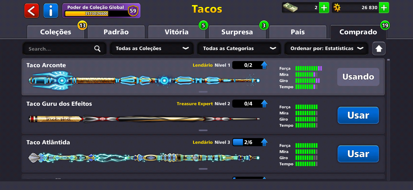 CONTA DE 8 BALL POOL GEMADA