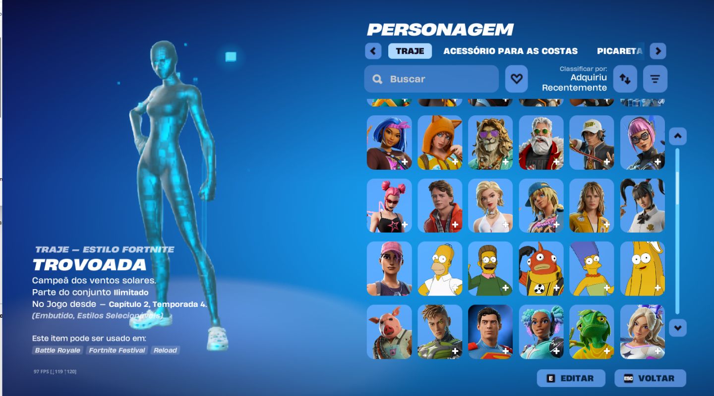 CONTA OG RARA FORTNITE COM STW FOUNDER ( FARM DE VBUCKS INF) E 150 SKINS TRYHARD