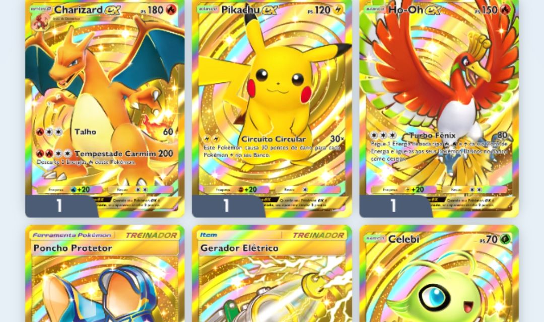 Conta Pokémon TCG Pocket NV 60 | 6 GOLDS (Charizard/Pikachu) + 30 ex Shiny!