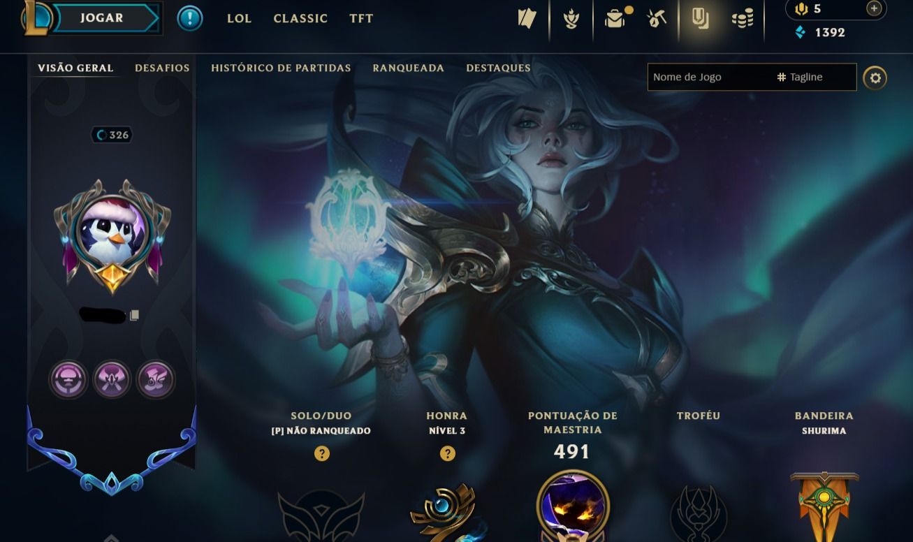 CONTA UNRANKED - 182 SKIN - FULL CHAMP + PREÇO BAIXISSIMO! - 100% SEGURA!