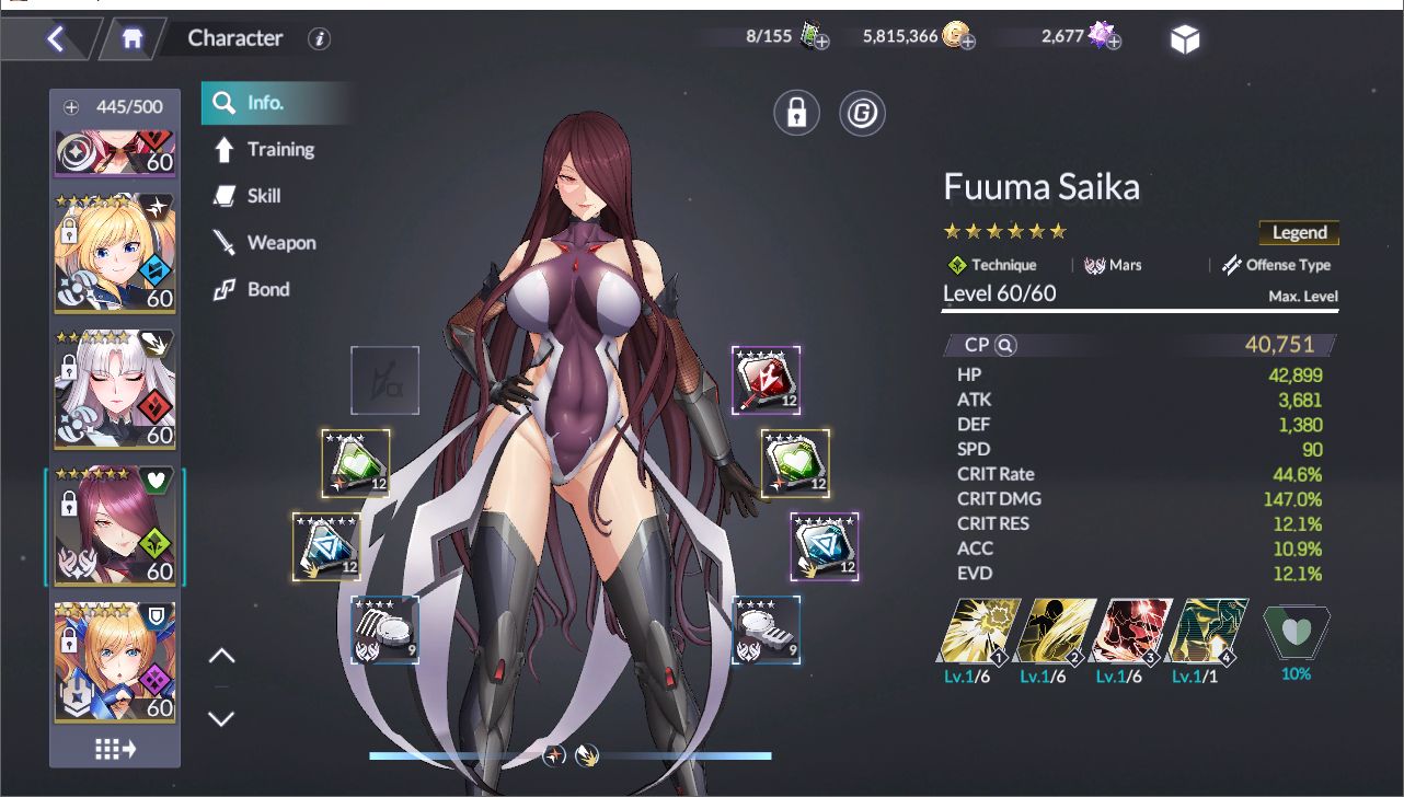 Taimanin Squad, com Azusa, Kirara, Aki, Ayame, Kurenai, Mirabell, Rakshasa, etc