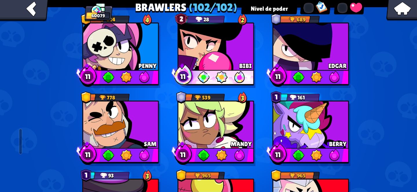 CONTA OG GEMADA COM CORVO DRAGAO BRAWL STARS | 64K | SAZONAIS + PASSES +106/107