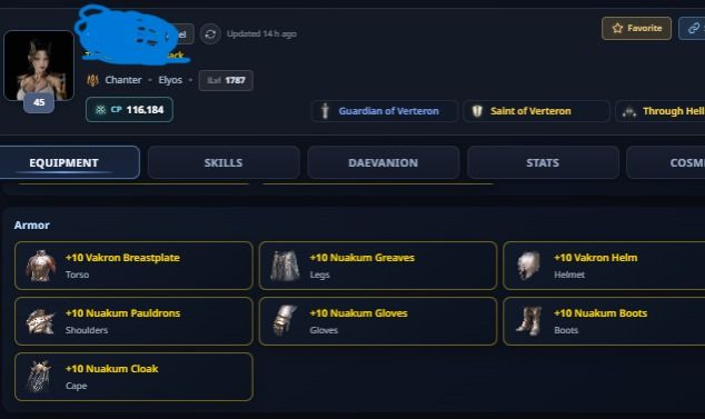 Conta Chanter Aion 2 endgame