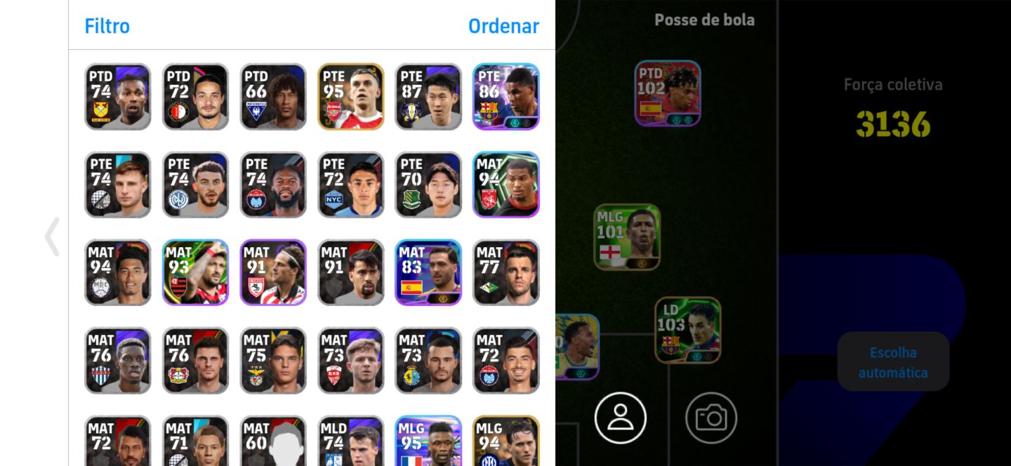 CONTA EFOOTBALL | KONAMI ID | YAMAL 102 + AGUERO 103 + PEPE 105 | ELENCO TOP