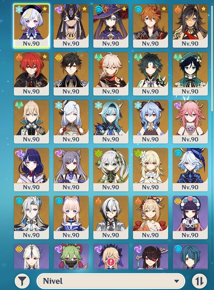 CONTA GENSHIN AR60 | 21 T5 | QIQI C5 MONA C4 CHILDE C2 | ARMAS T5 + R5/R4