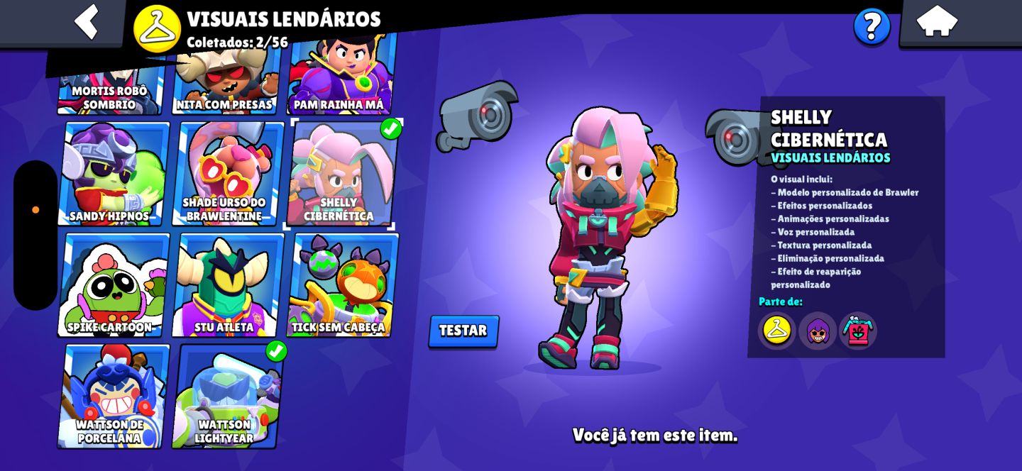 CONTA DE BRAWL COM VARIOS ITENS RAROS(PARCERIA BOB SPONJA+SUBAY SURFERS)
