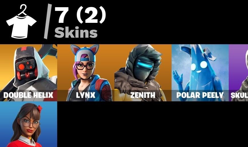 Conta FORTNITE 7 SKINS DOUBLE HELIX RARIDADE MAXIMA BUNDLE EXCLUSIVO NITENDO
