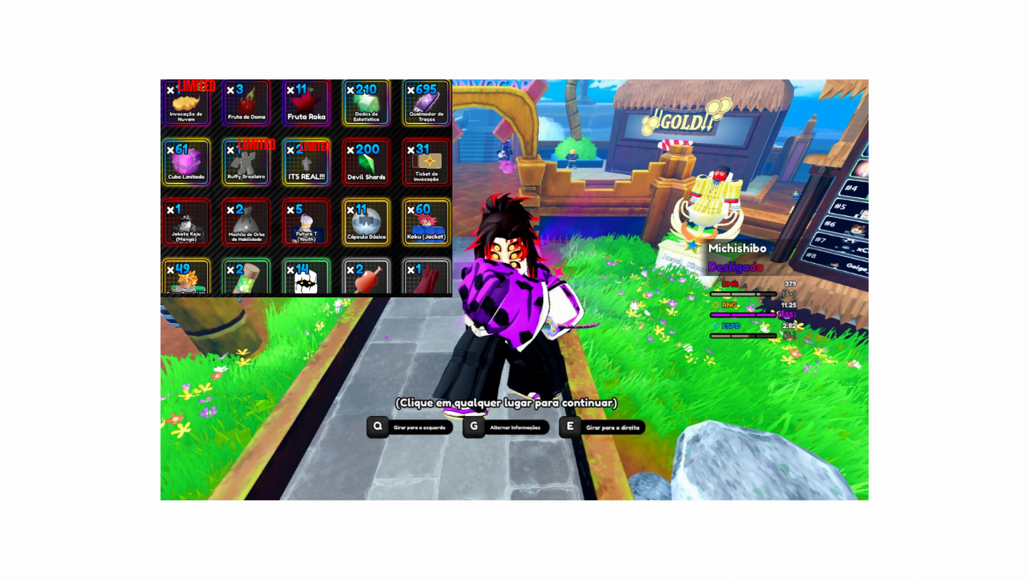 Conta Kokushibo/Michishibo + 700 traits + LIMITEDS + bônus -AllStarTowerDefenseX