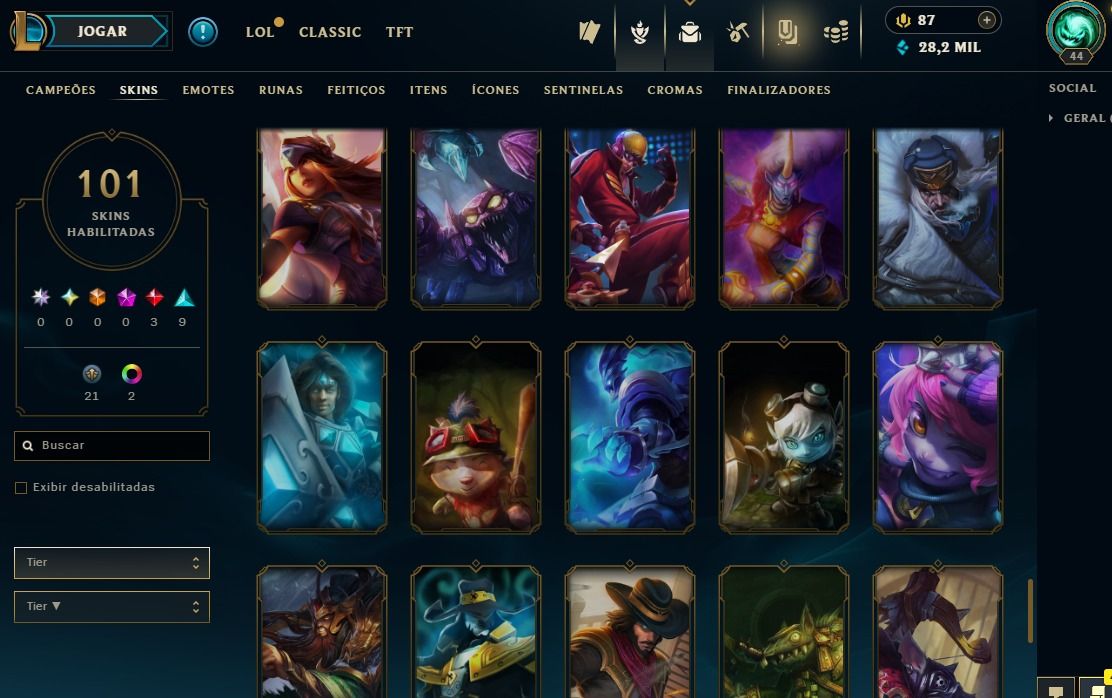 Full Acesso - 101 Skins - 150 Campeões - Level 44 - SEASON 2