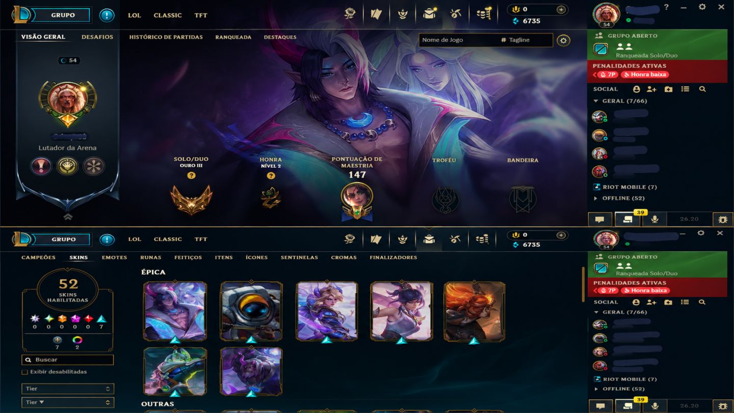 Uma conta lol plat 4