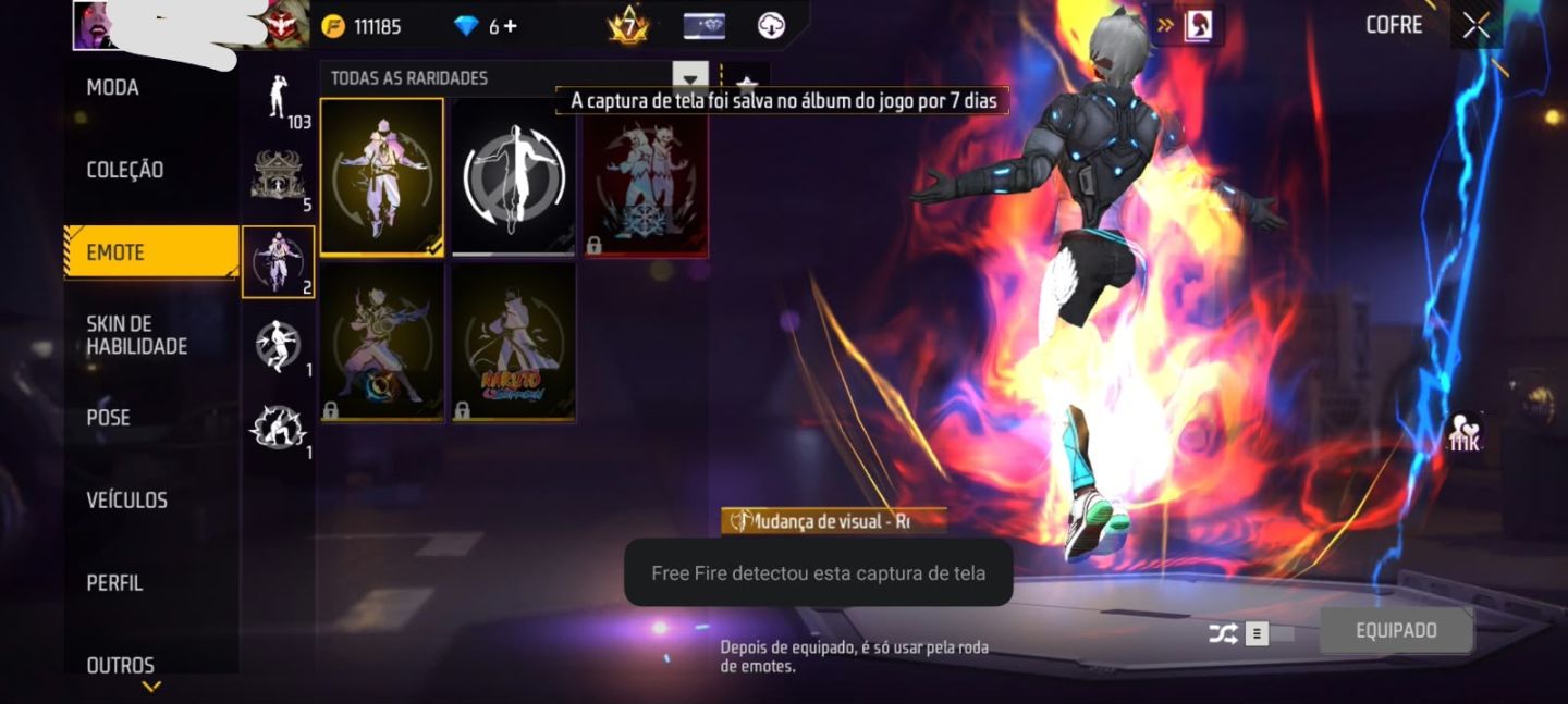 Conta Free Fire - PRIME 8 + RAGNAROK +600 Peitas (Recuperação ativa)