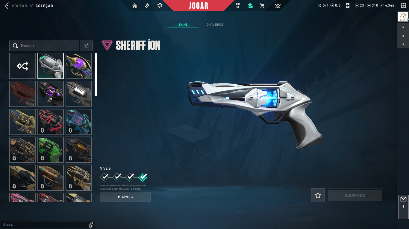 Conta de valorant, 3 skins de vandal, 2 phantom, 1 operator e 1 faca. gold 2