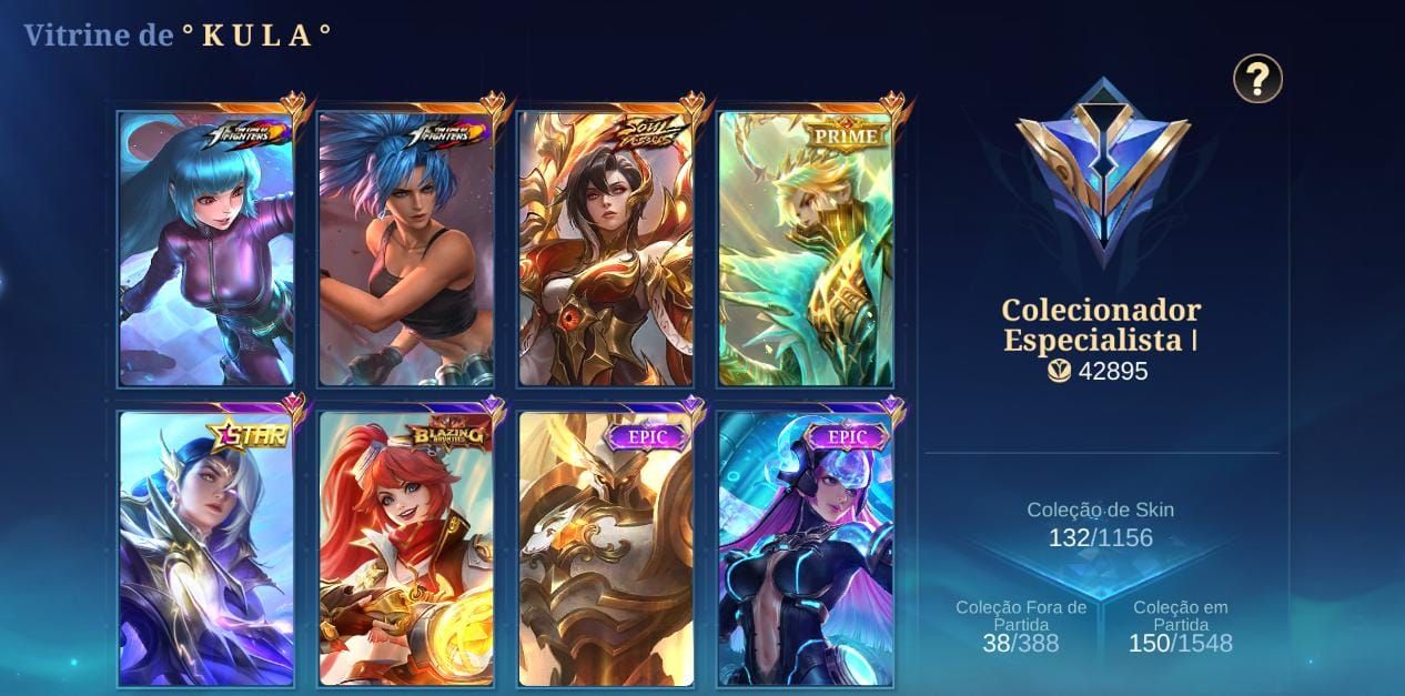 Ex- imortal, ex Top Brasil Aurora+KOF Aurora + Soul Vessels Benedetta + 130skins