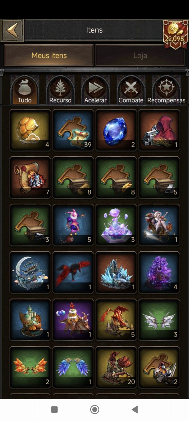 CONTA DE CLASH OF KINGS CASTELO 20 COM 22K DE GOLD