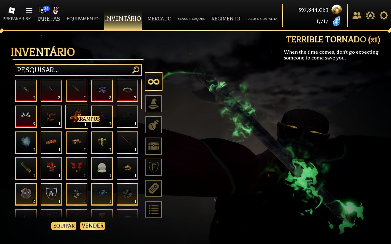 CONTA AOT REVOLUTION | GRADE S- | 597M+ GOLD | TERRIBLE TORNADO x11 | DANO TS 33