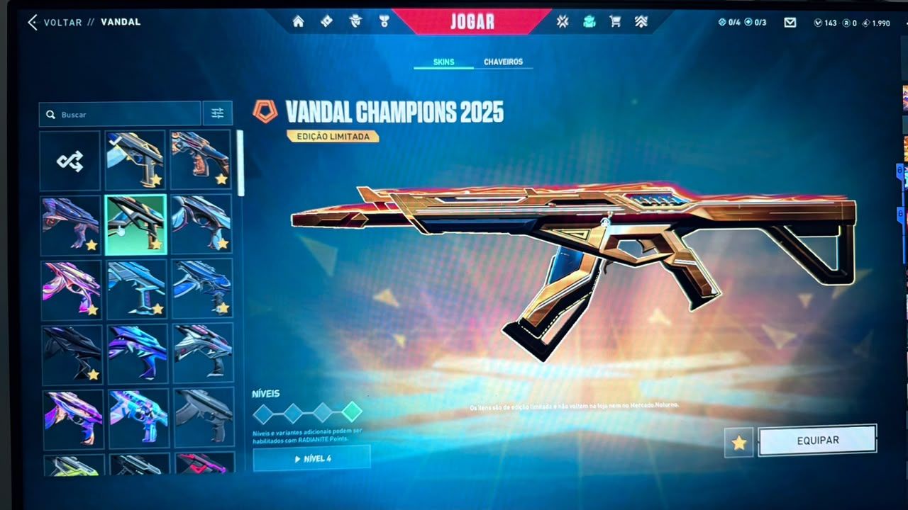 Conta de Valorant! com +25 Skin e Phanton Champions 2024 e Vandal champions 2025