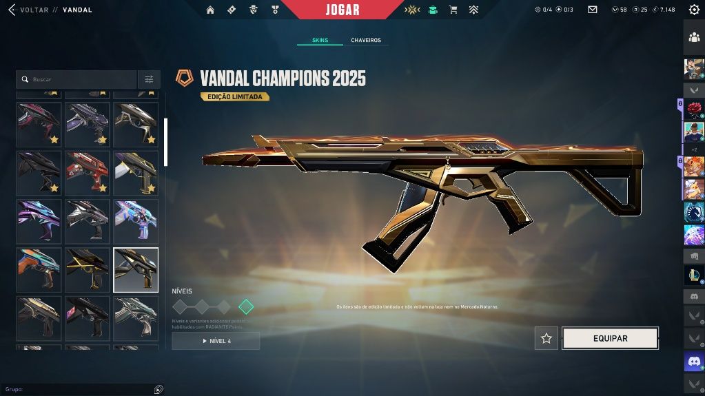 CONTA VALORANT R$ 5.6K GASTOS | CHAMPIONS 23/24/25 | FACAS, VANDALS E MAIS