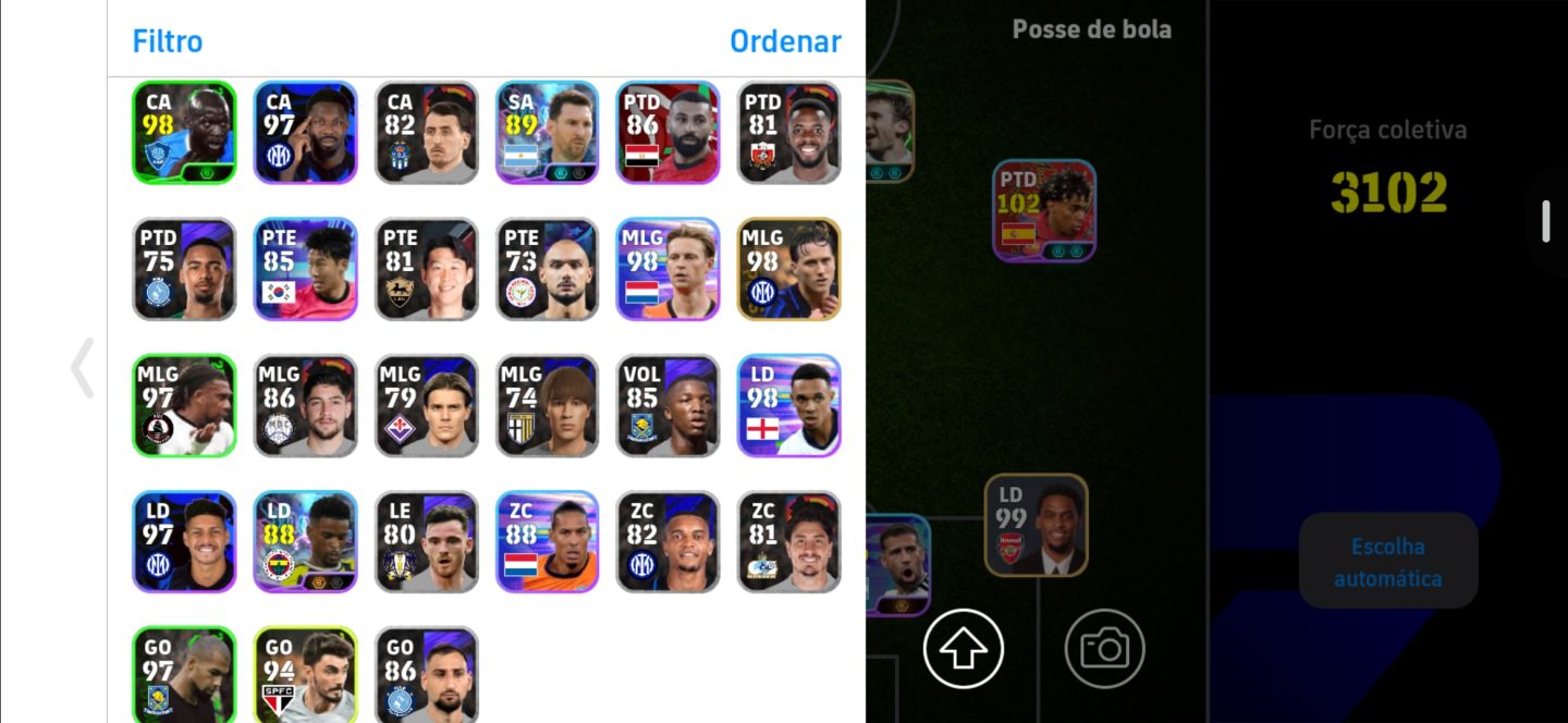 Conta Efootball com vários jogadores 99/100 Entrega rápida (leia a descrição)