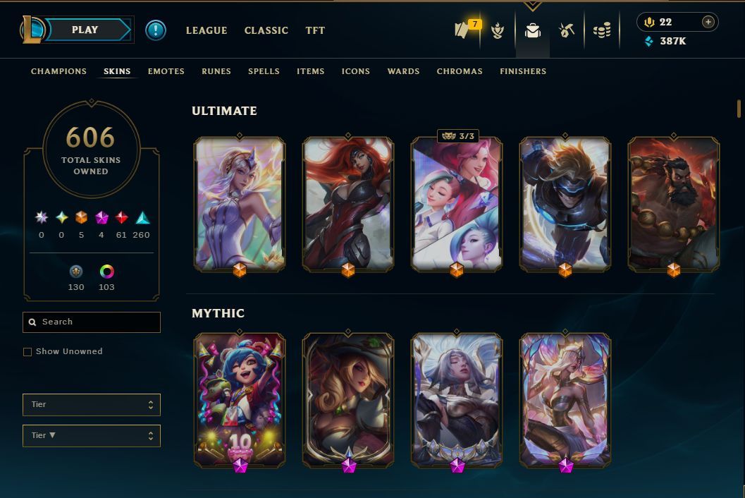 Conta Lol Full Acesso 606 Skins Esmeralda
