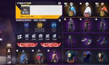 CONTA DE FREE FIRE RARA E GEMADA COM SKINS RARAS E ARMAS TOP