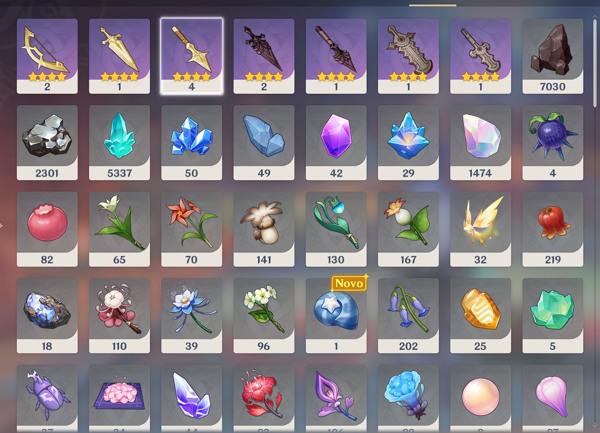 Conta genshin AR 58, Flins, Mavuika, Columbina, Ineffa, zhongli e outros!!