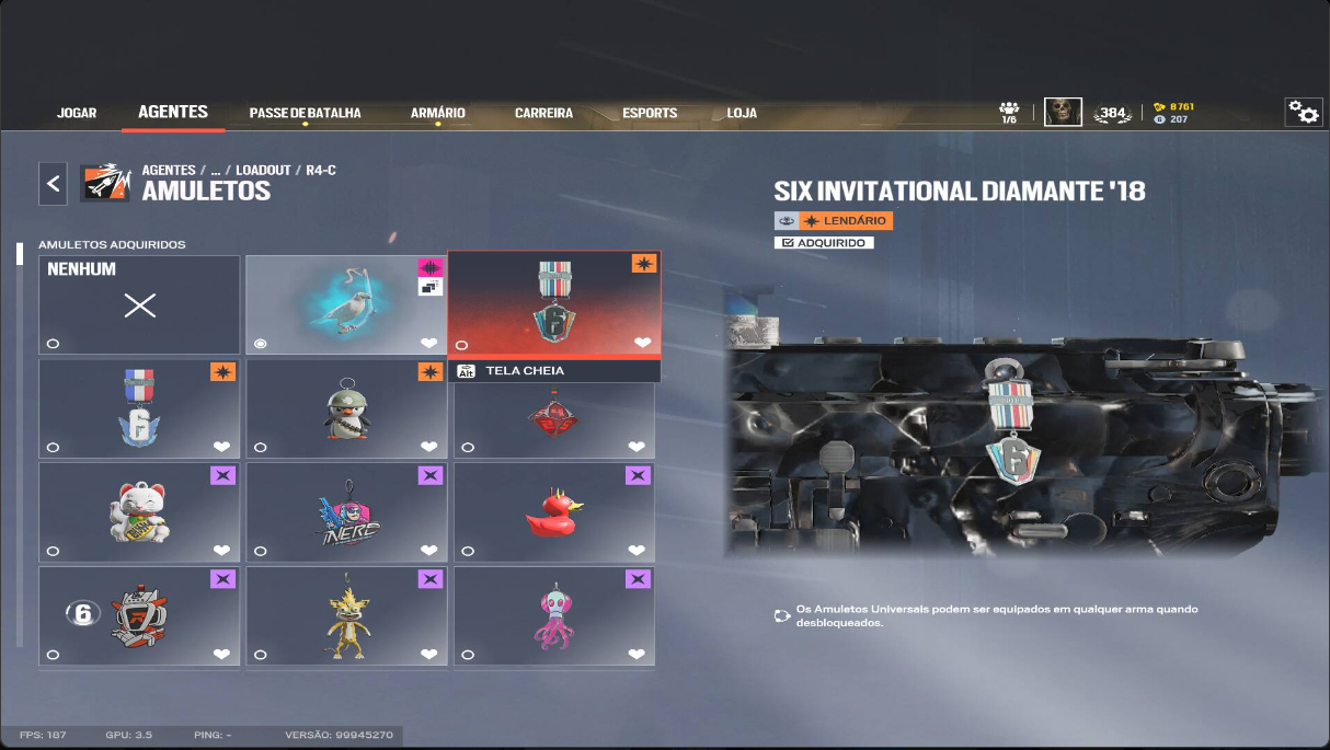 Conta de R6 2016 com varias SKINS