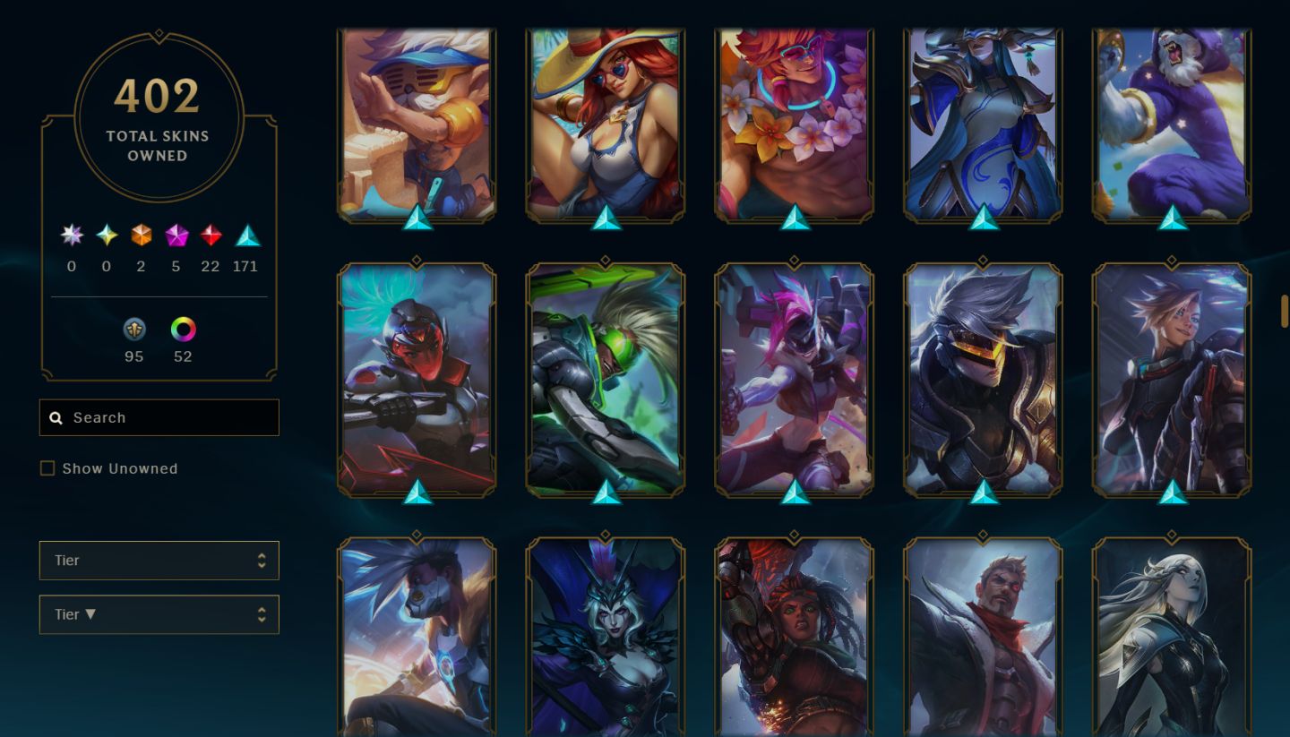 Conta League Of Legends, 402 skins +skins tft, emerald 3, Level 489