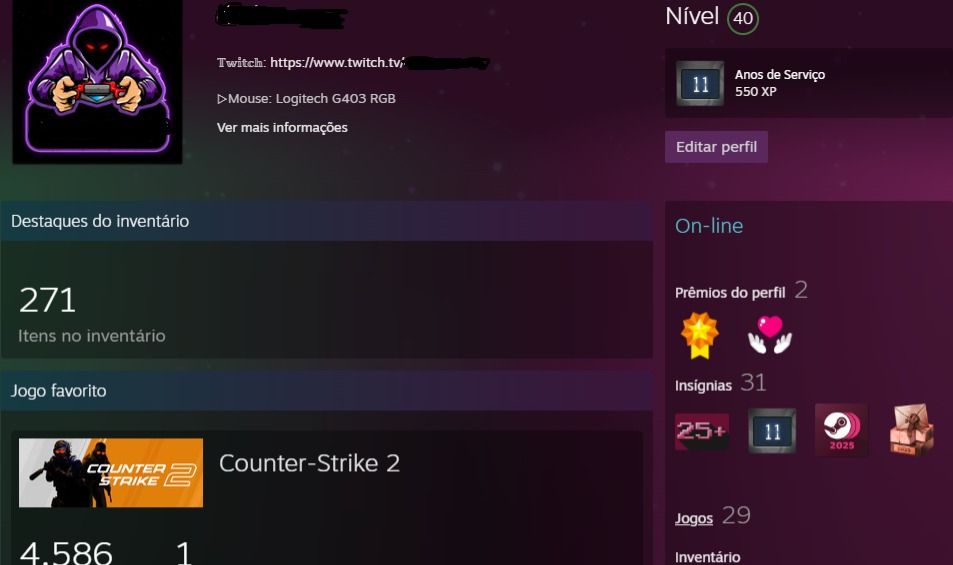 Conta Steam 11 anos Full Acesso com diversos jogos