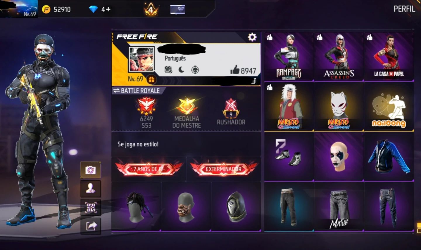 Conta Antiga Boa e Barata com Bastante Skins Feminina,ump e Xm8 Att + 355 Peitas
