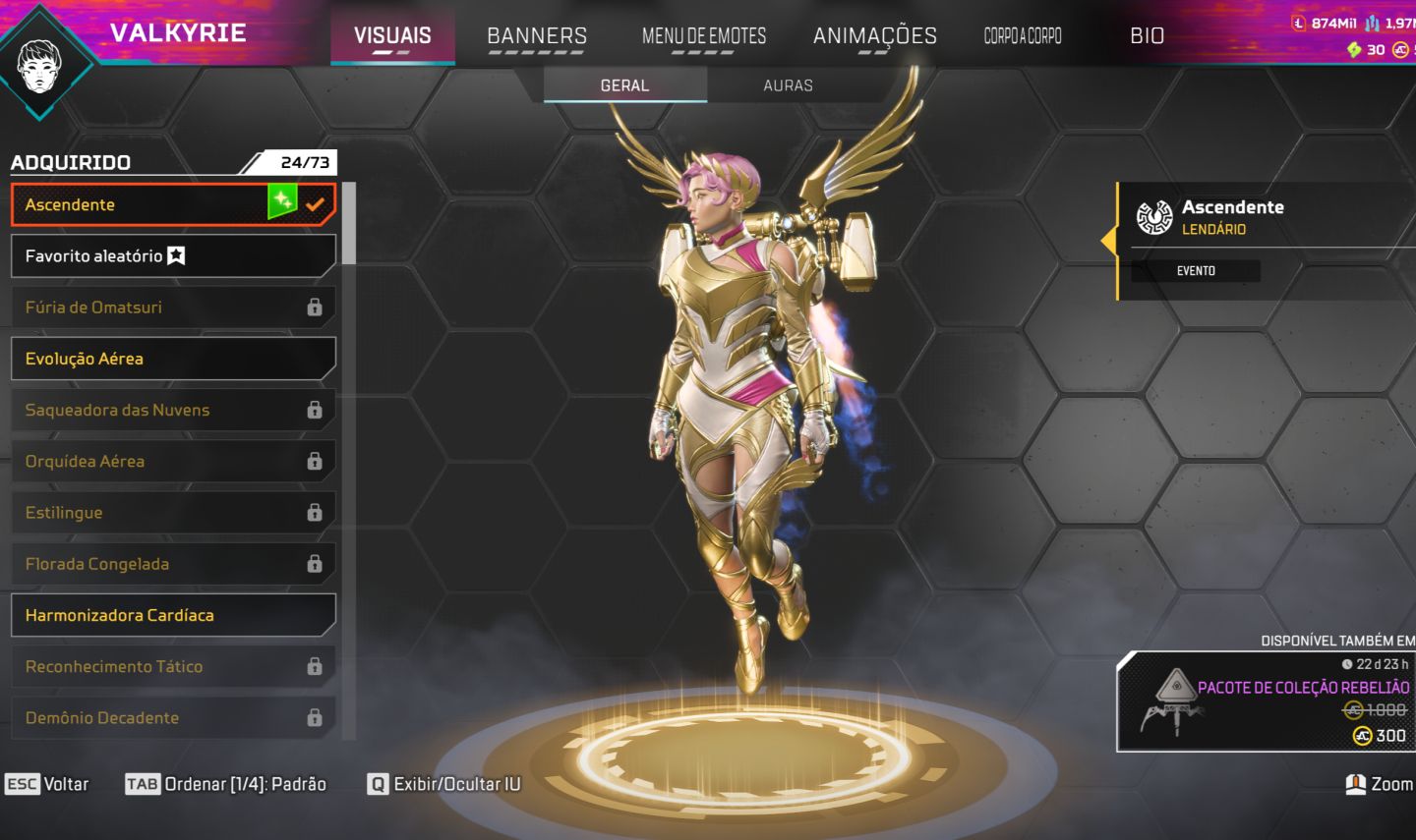 Conta apex legends 425 lendarios + 2 herança com todos dados