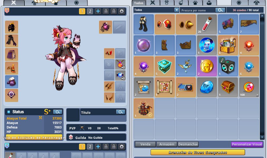 CONTA GRAND CHASE CLASSIC 24 PERSONAGENS NIVEL 90