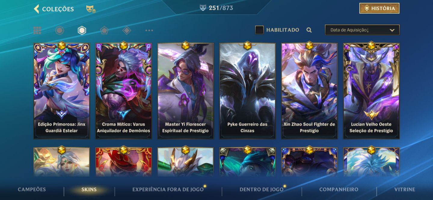 CONTA WILD RIFT DESAPEGO| 251 SKINS | 50K COLEÇÃO | MÍTICAS + PRESTÍGIO + SKINS