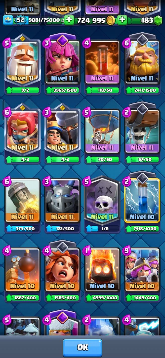 CONTA CLASH ROLAYE +6 ANOS - 11360 TROFEUS - NIVEL 59