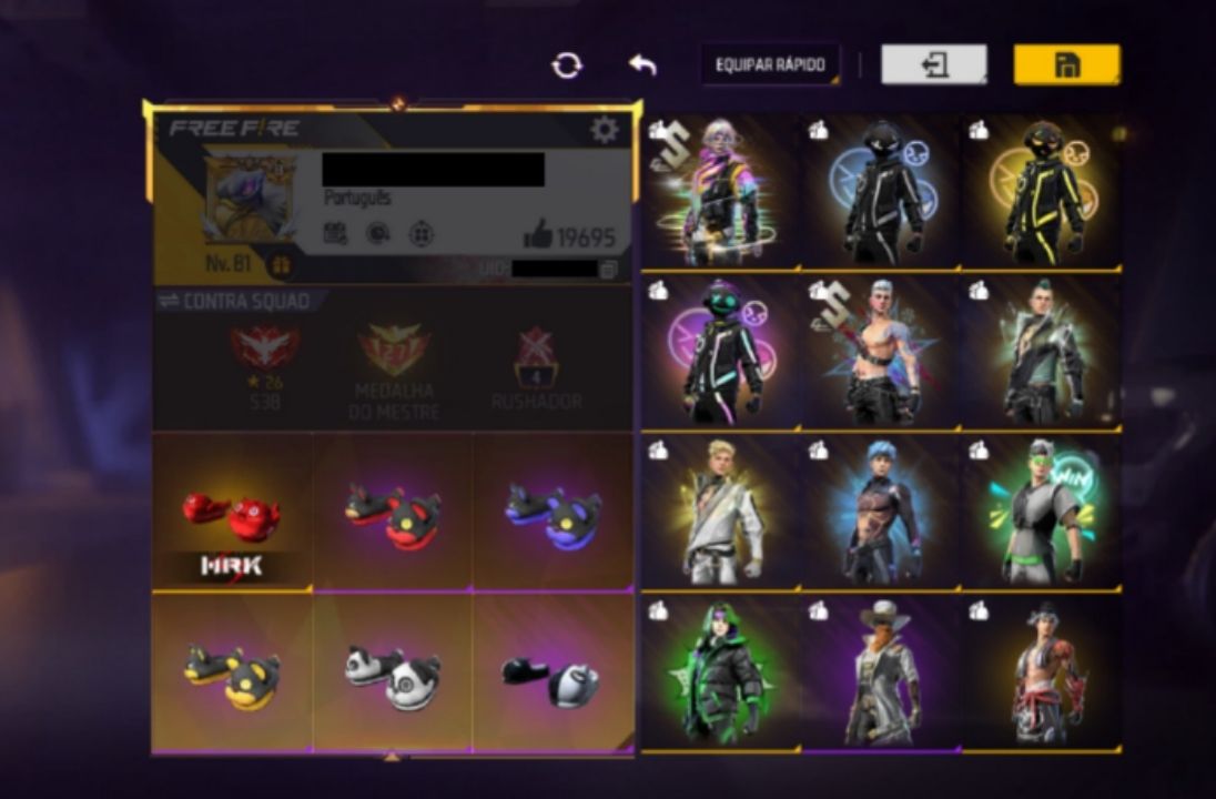 CONTA FREEFIRE | PRIME 8 | 8 ANOS | 7 ANGELICAL | EVOLUTIVAS | PUNHOS | ENTRADAS