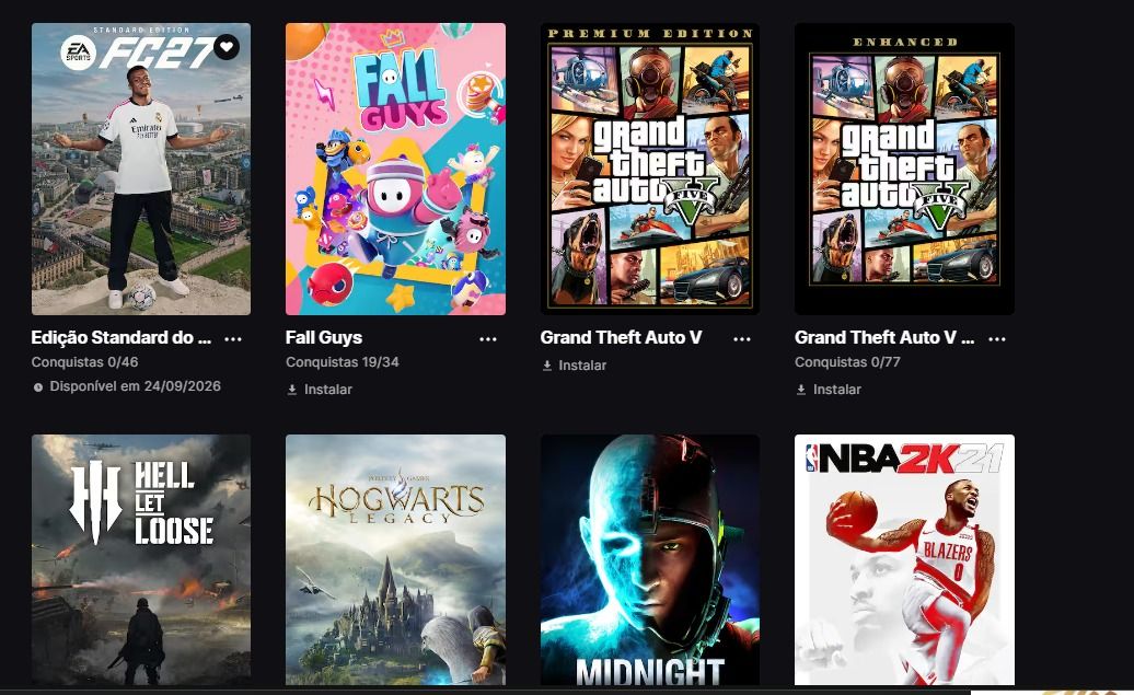 Conta epic games com fortnite skins muito rara e Ea fc 27