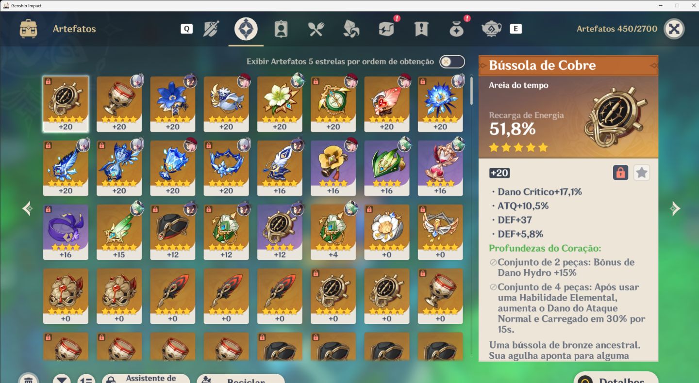 Conta Genshin: Odette + Ayaka + Navia + armas assinaturas