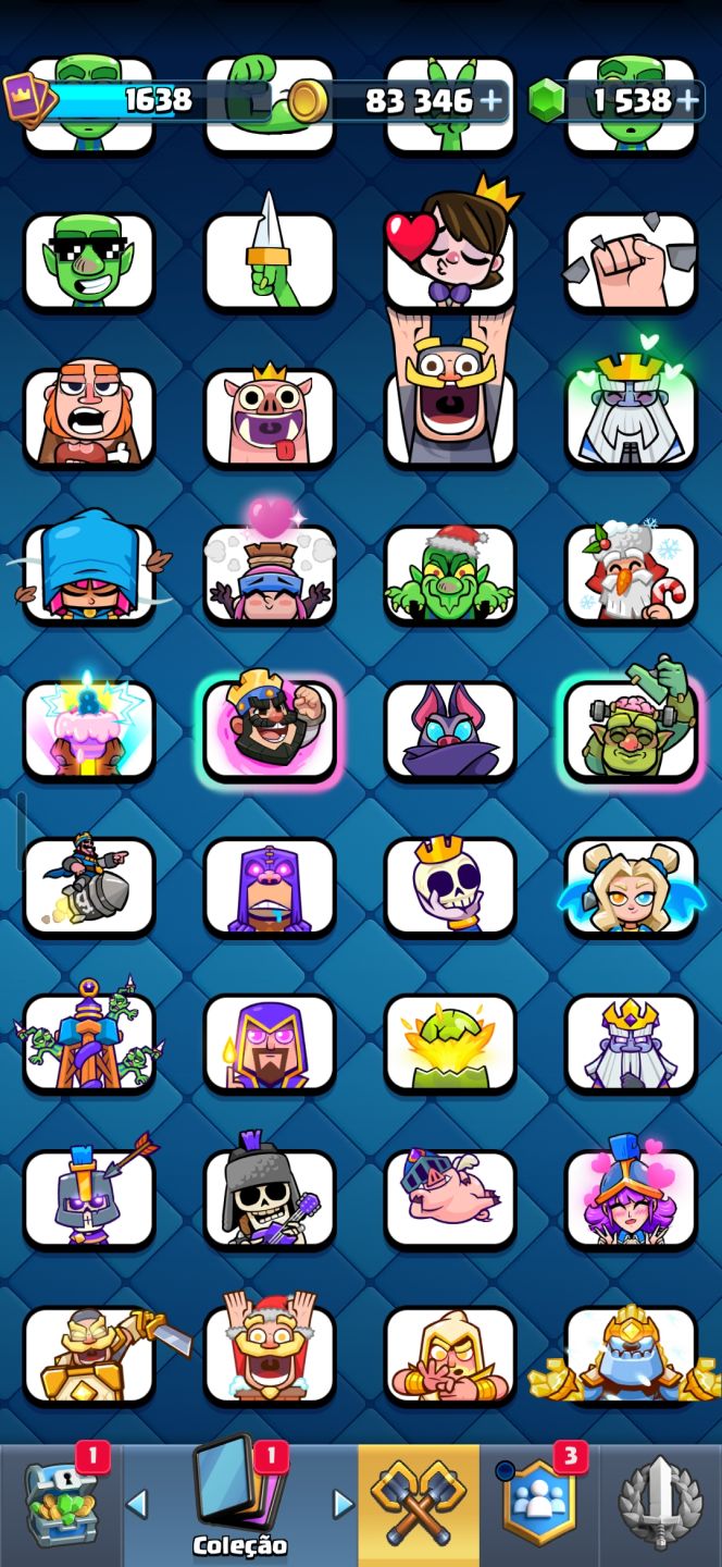 Conta clash royale 12k de troféus com todas as cartas
