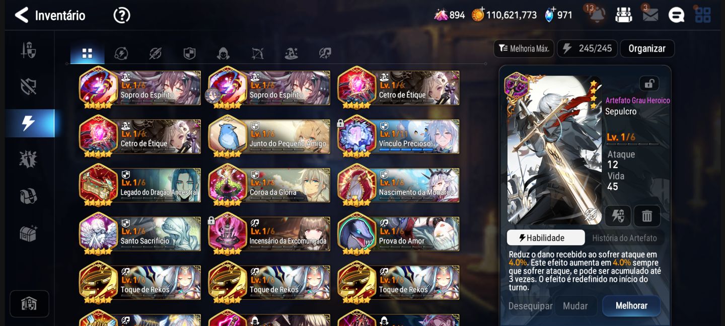 Conta de epic seven com muitos personagens e muitos MLs